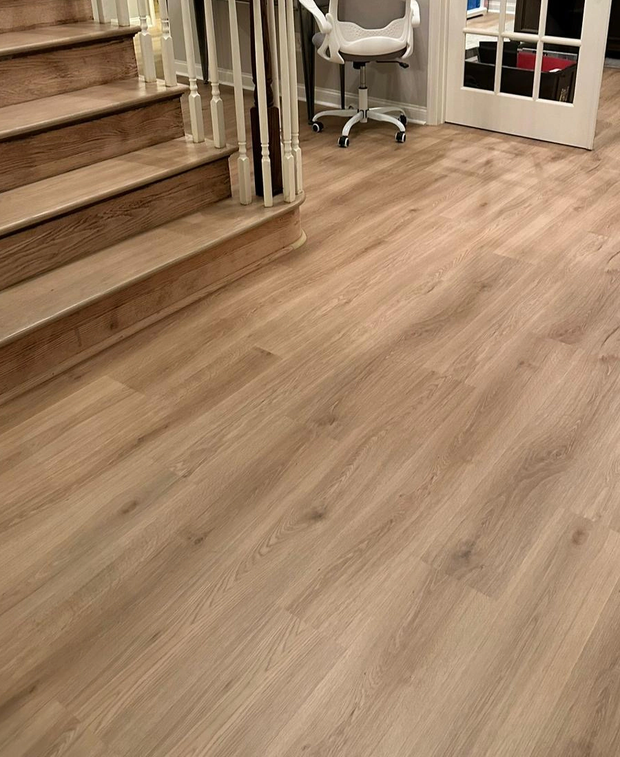 Luxury vinyl plank flooring installed in a Kansas City kitchen